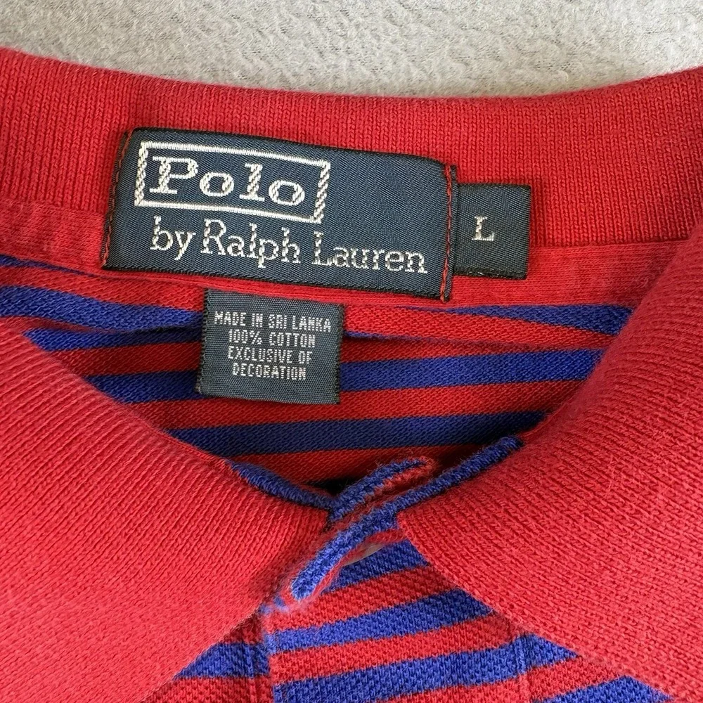 Polo Ralph Lauren  Lot Of 2 Men's L Striped Polo Shirts Cotton Preppy